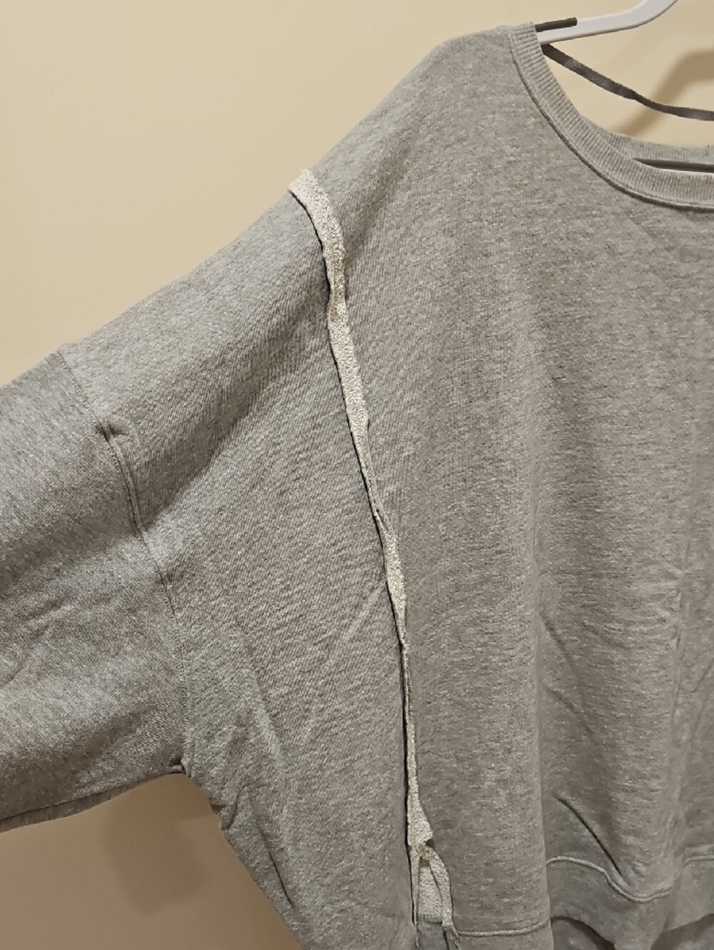 Free People We The Free Camden Sweatshirt; EUC; Size Large; Sand Heather Grey - Picture 5 of 9